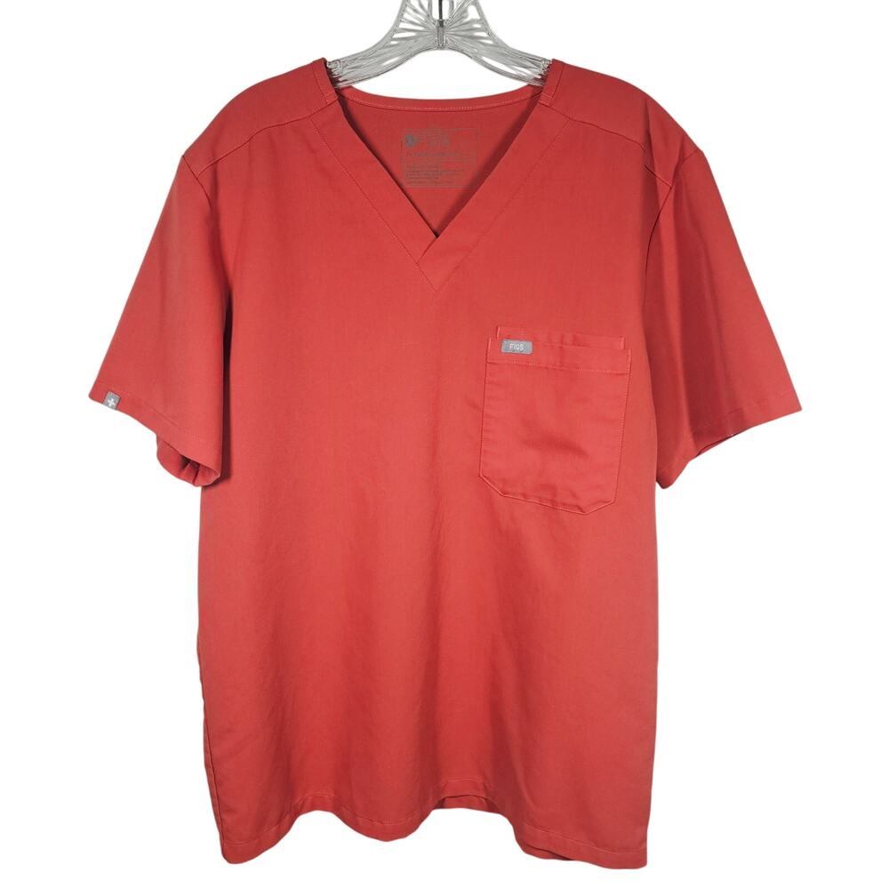 FIGS Leon Three-Pocket Scrub Top in Terracotta Men's Size L